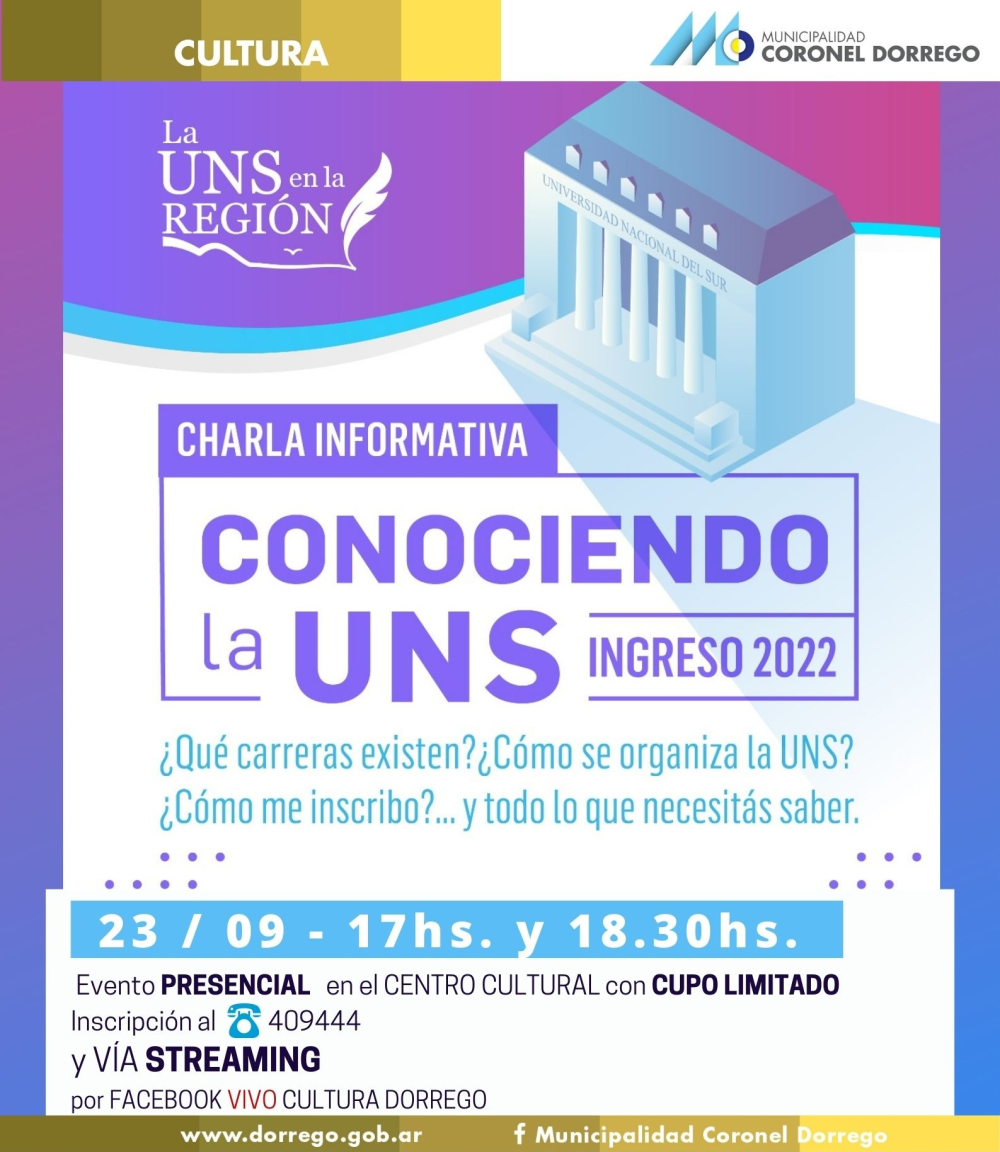 Ingreso 2022: charla informativa Conociendo la Universidad Nacional del Sur