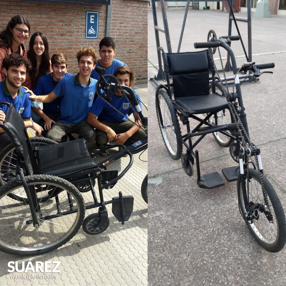 Empatía: Alumnos de la Escuela Técnica junto al Área de discapacidad, adaptaron una silla de ruedas