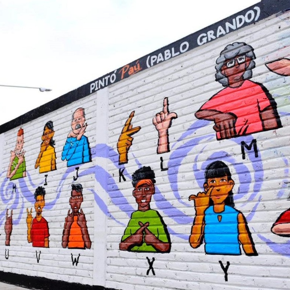 Adolfo Alsina tendrá murales con el alfabeto dactilológico en Lengua de Señas