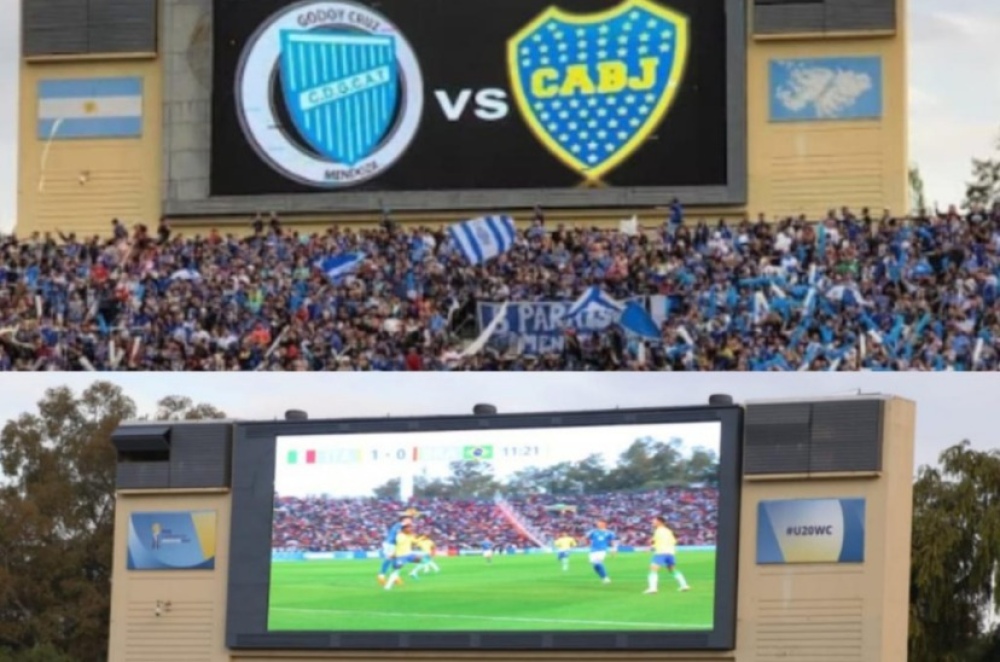 Taparon un cartel de las Islas Malvinas en el estadio de Mendoza donde se juega el Mundial Sub 20