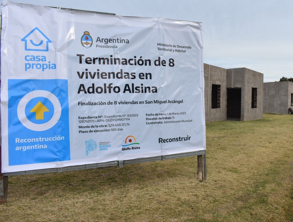 Programa Reconstruir: Retoman la obra para finalizar las 8 viviendas de San Miguel Arcángel