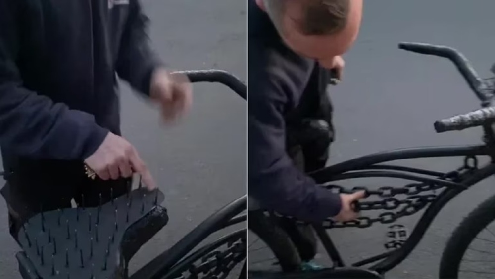 El ingenioso invento de un herrero para que no le roben la bicicleta