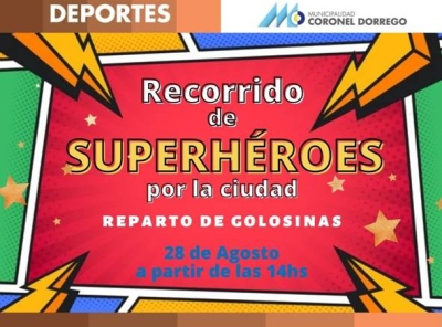 Superhéroes en las calles de Coronel Dorrego