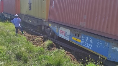 Descarriló una formación del tren de cargas en El Retiro, cerca de Sierra de la Ventana